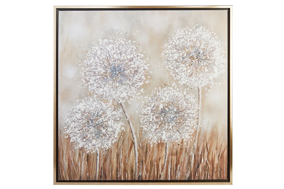 Одуванчики картина в раме