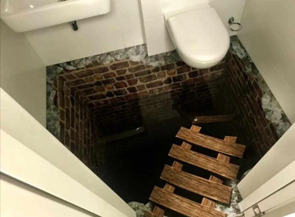 3д пол в туалете