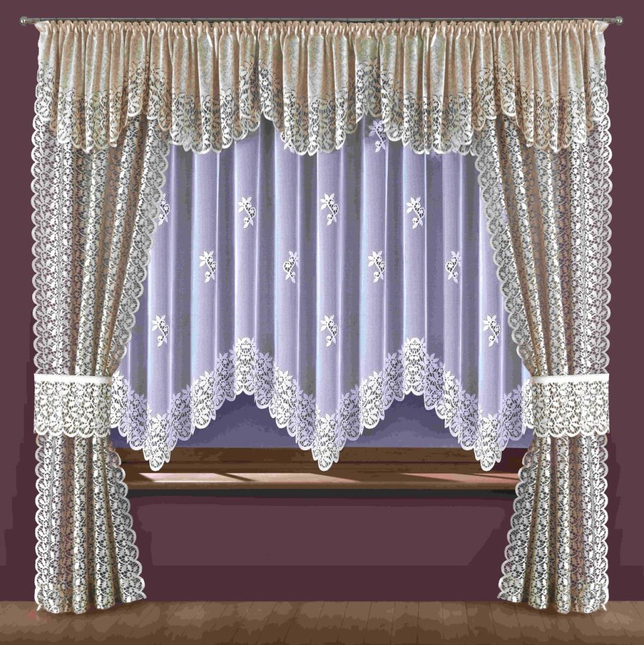 Комплект штор для кухни WITERRA Арина темно-розовый 105356