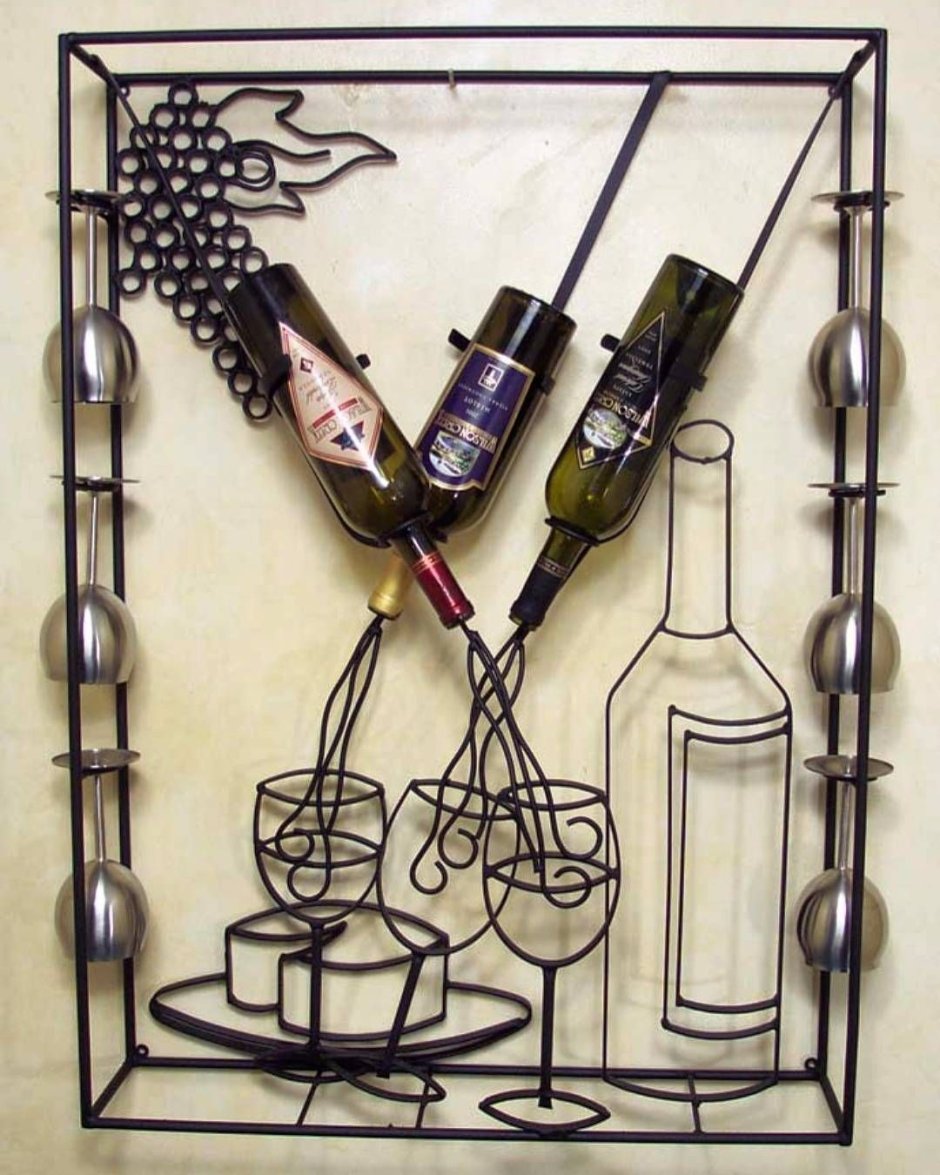 Кованная полка для вина