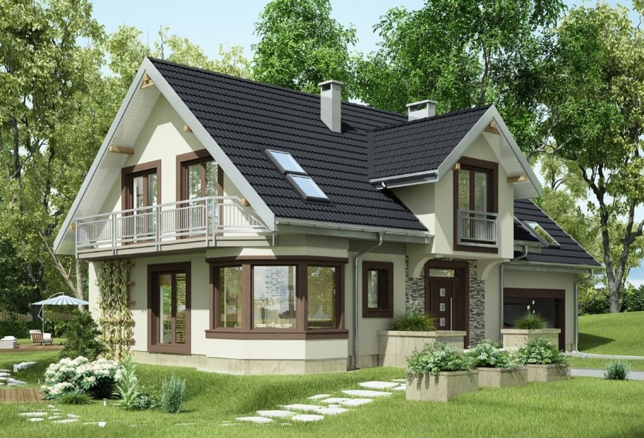 Коттедж с мансардой 130м2 проект