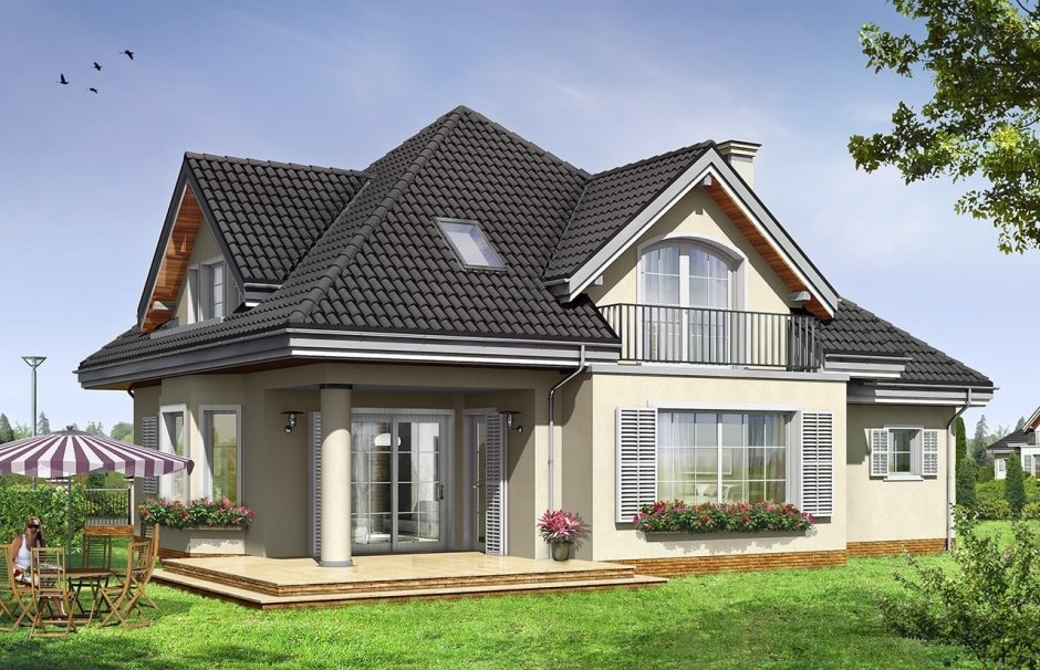 Дом с мансардой