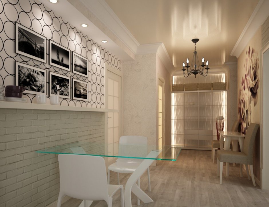 Стена из коридора в кухню