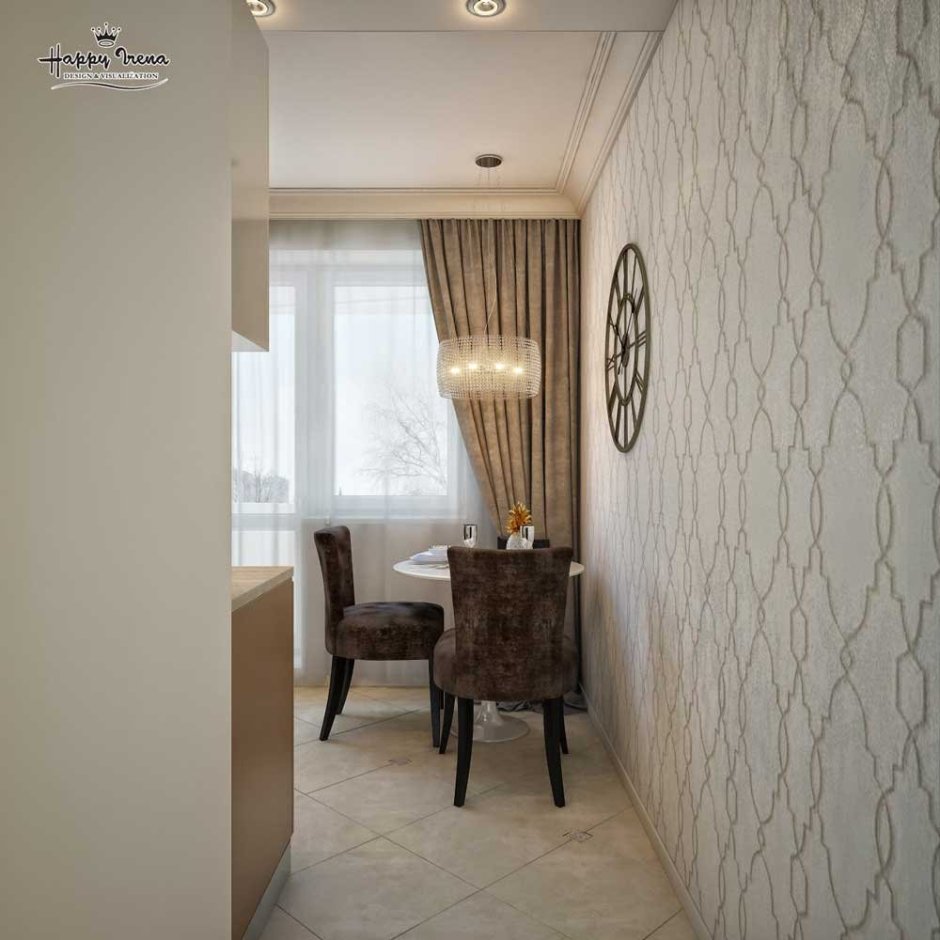 Обои в коридор совмещенный с кухней