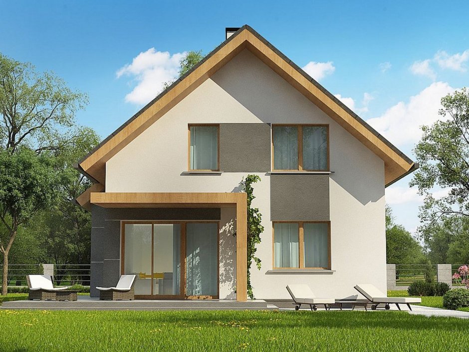 Z500 каркасный дом с мансардой 80 кв