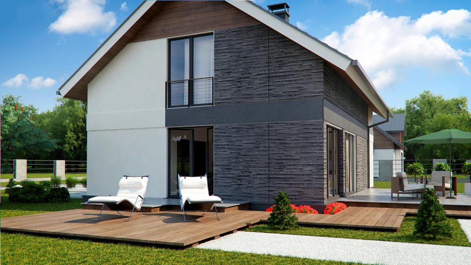 Фасад дома в скандинавском стиле