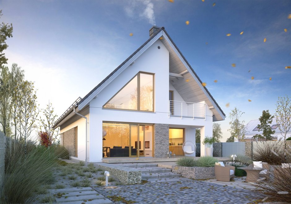 Дом с двускатной крышей