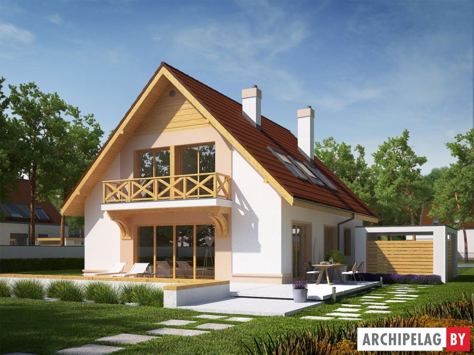 Дом с двускатной крышей