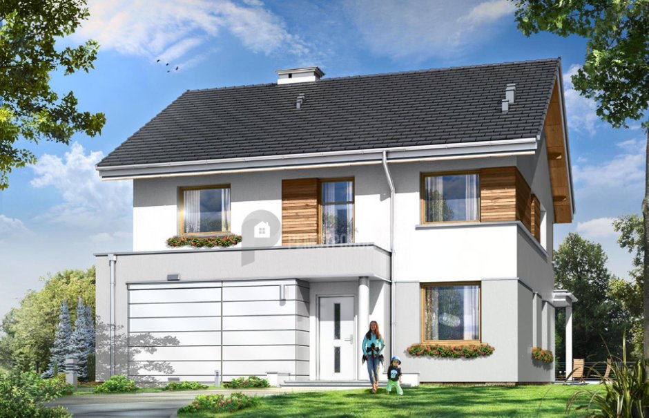 Трехэтажный дом с мансардой и гаражом