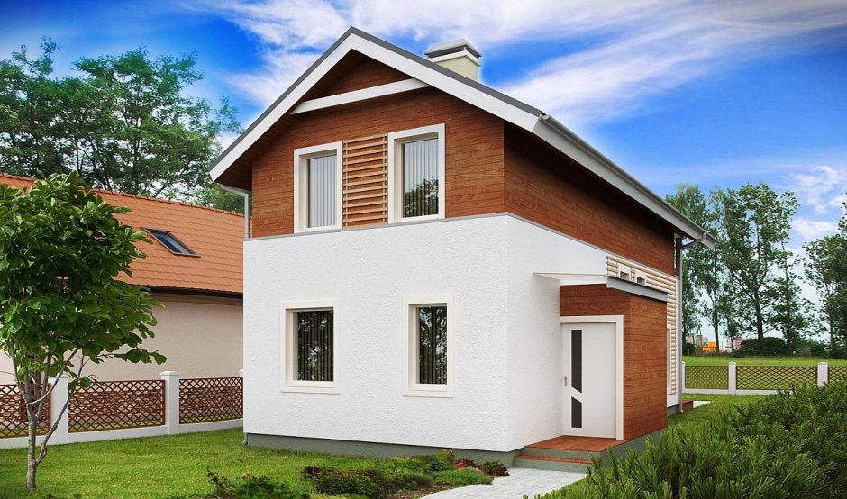 Узкий дом с двускатной крышей