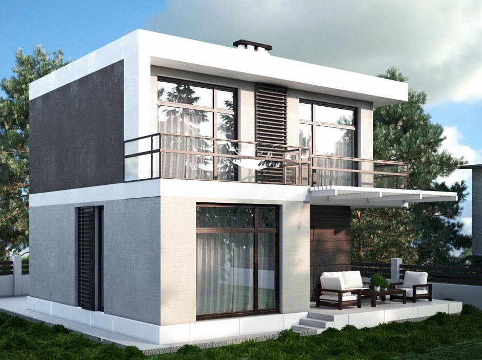 Дом с плоской крышей z500