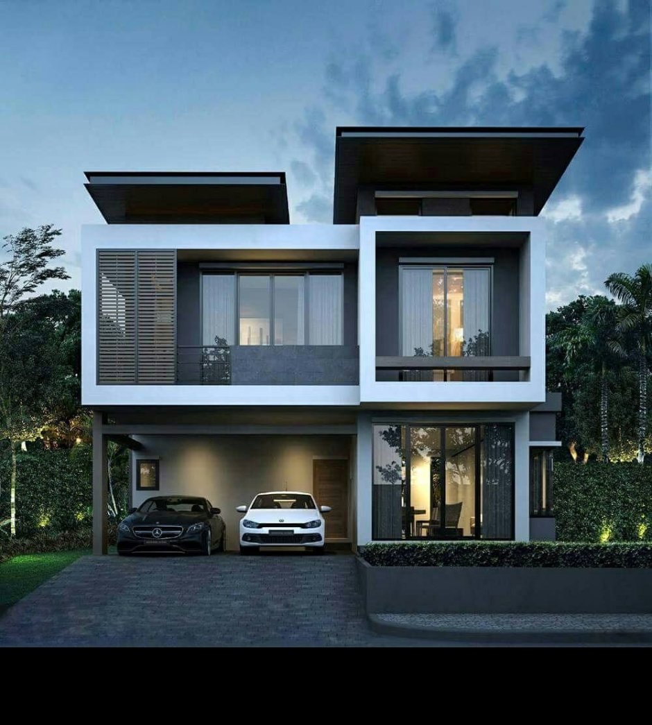 Двухэтажные дома в стиле Минимализм