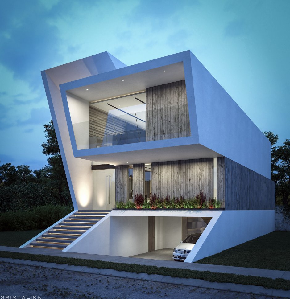 Дом в минималистическом стиле двухэтажный