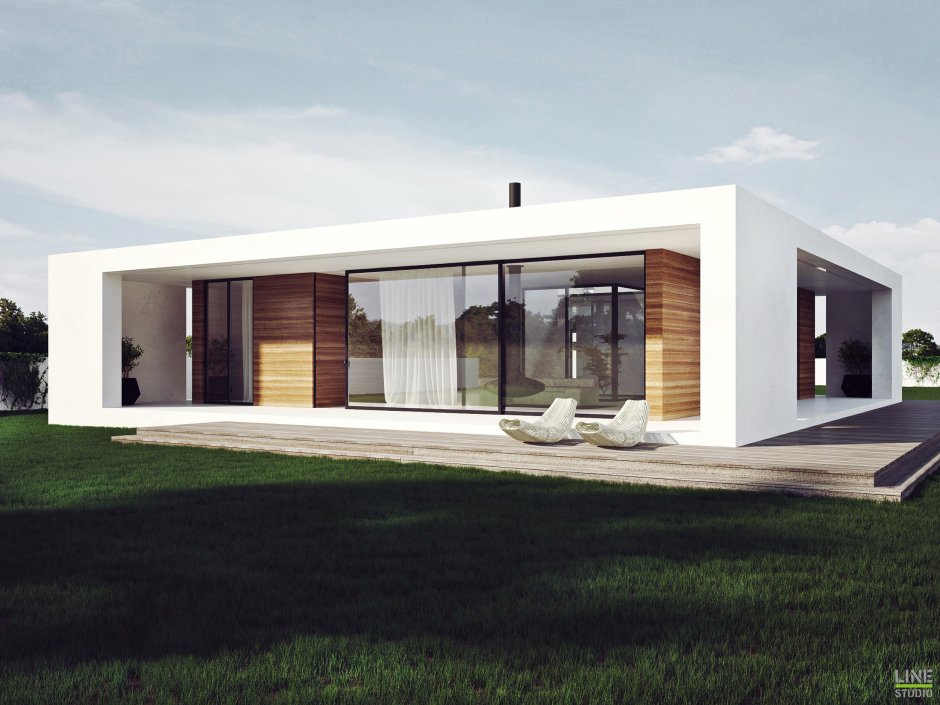 Дом с плоской крышей монолит 170 м