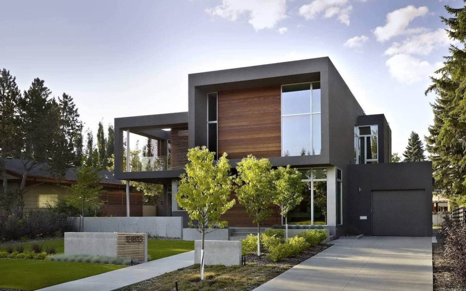 Дом в стиле барнхаус на склоне