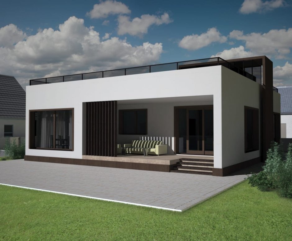 Дом с плоской крышей z500