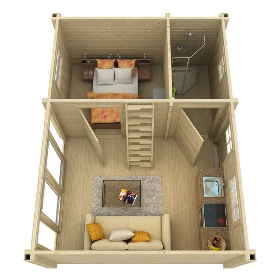 Тини Хаус планировки 3х5