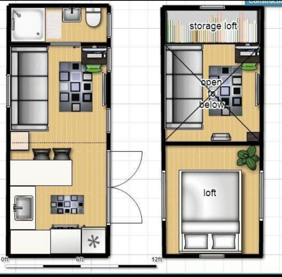 Тини Хаус 3*6 планировка