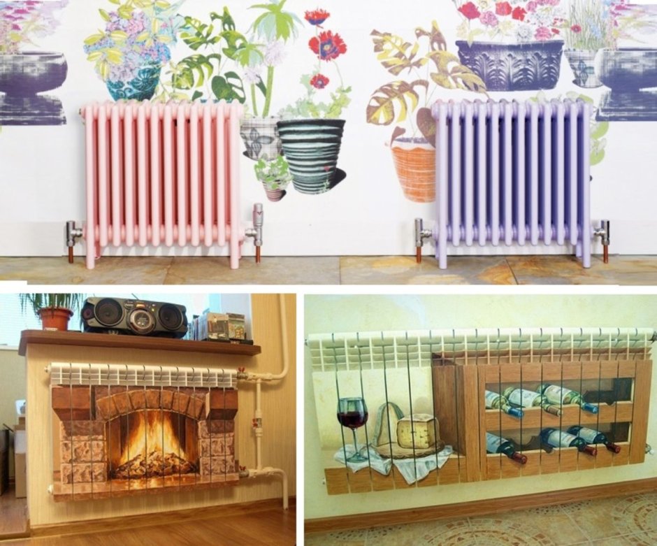 Декор трубы отопления в комнате