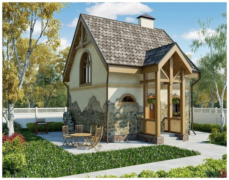 Маленькие двухэтажные домики из пеноблоков проекты