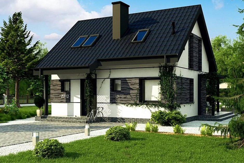 Дом с мансардой и террасой 120кв