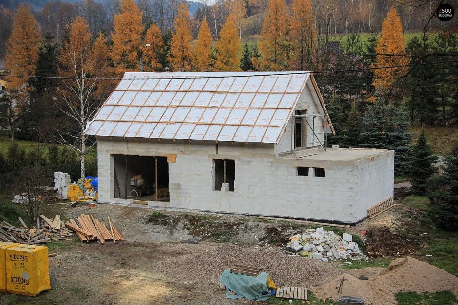 Дачный дом из пеноблоков