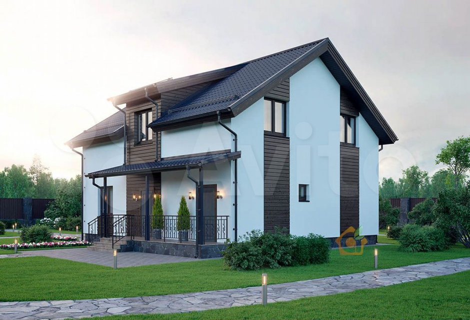 Двухэтажный дом из газобетона