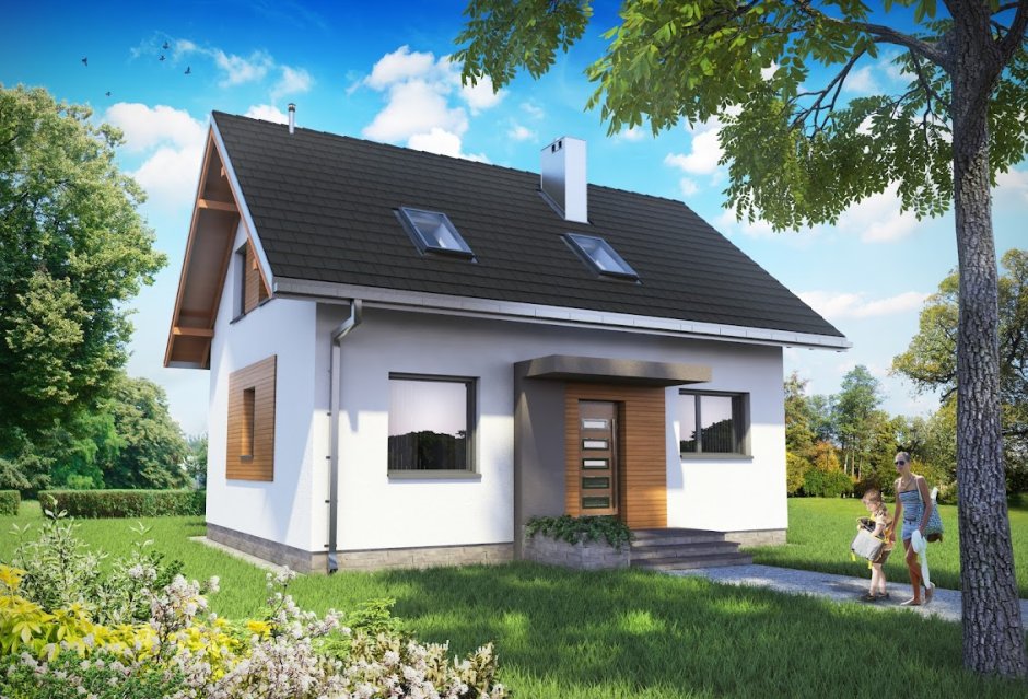 Дом одноэтажный с мансардой 80кв м