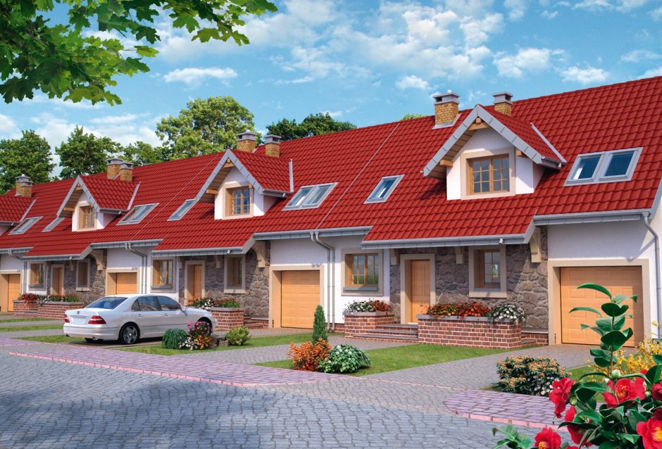 Угловой дом с плоской крышей и панорамными окнами