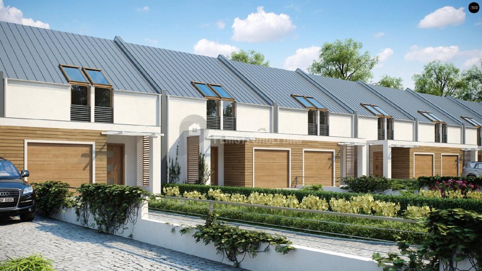 Одноэтажный таунхаус с гаражом