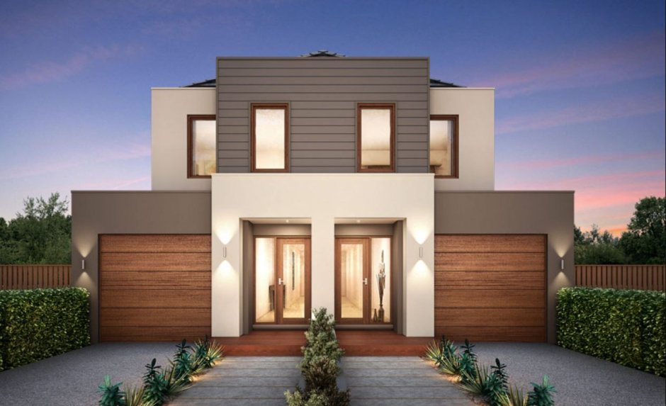 Кирпичный дом с плоской крышей