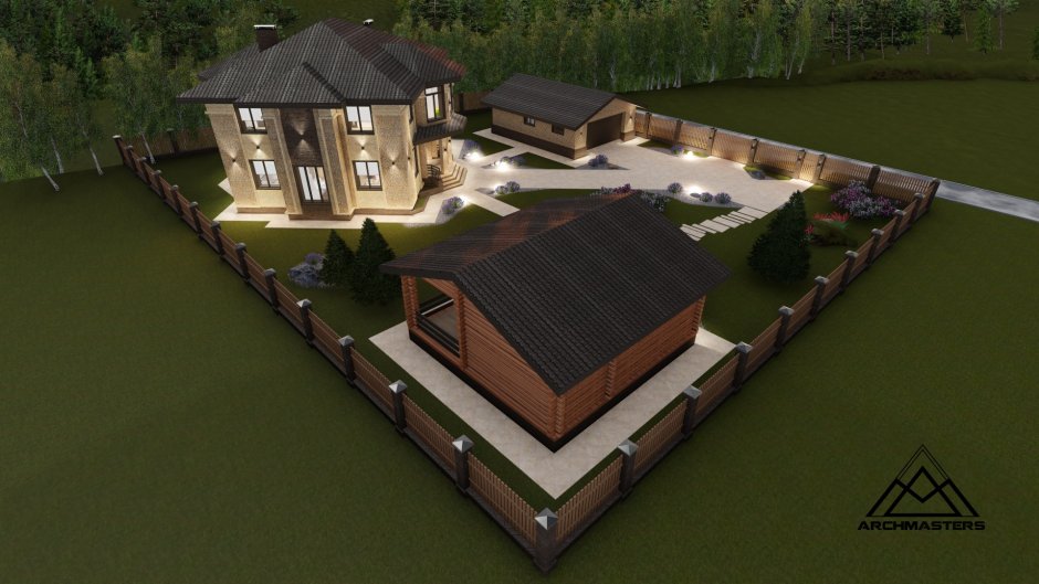 Участок с баней и беседкой