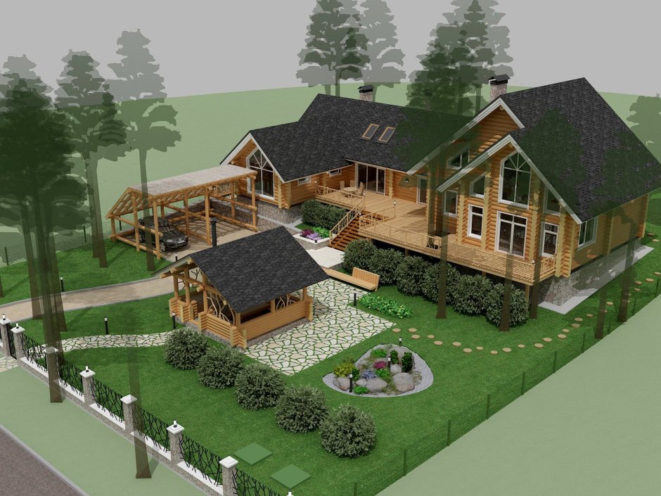 Дом с баней проект