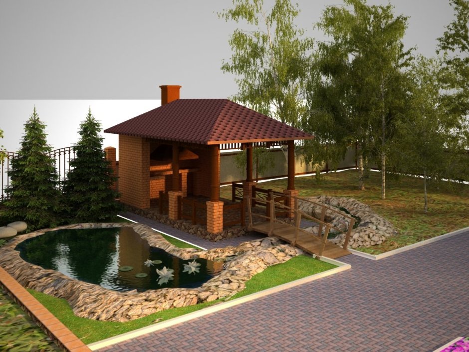 Баня бассейн мангальная зона