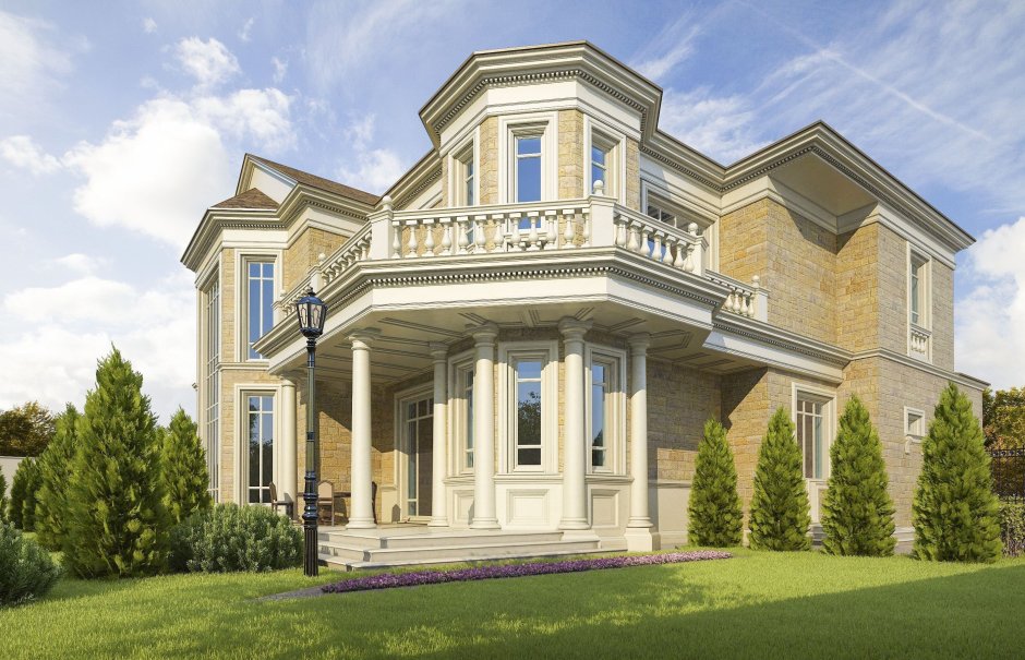 Двухэтажный особняк в стиле Ампир