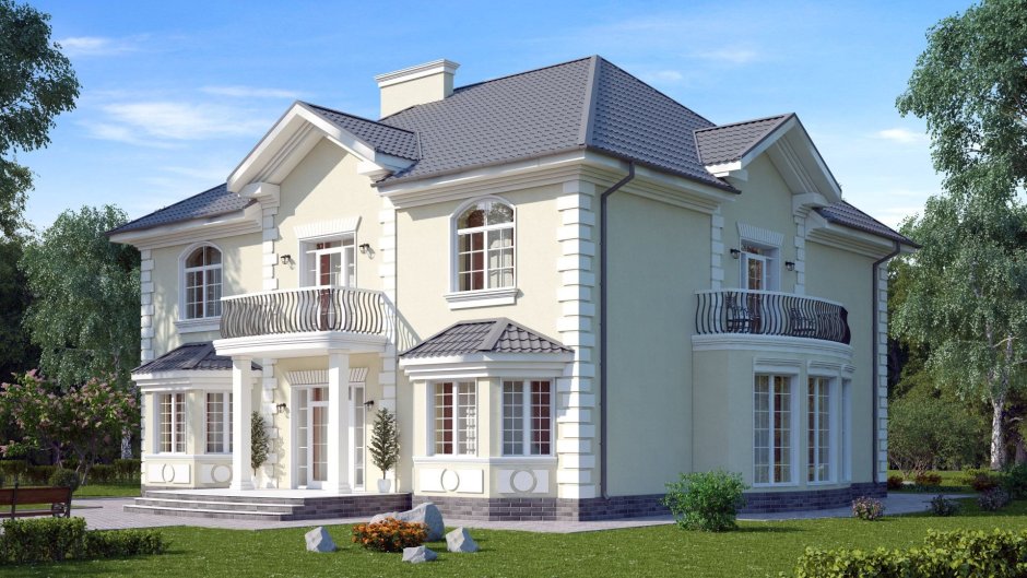 Фасады домов в классическом стиле