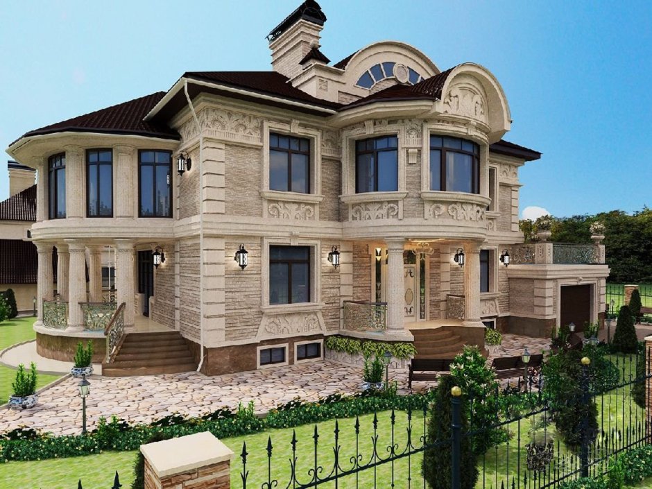 Фасады двухэтажных домов