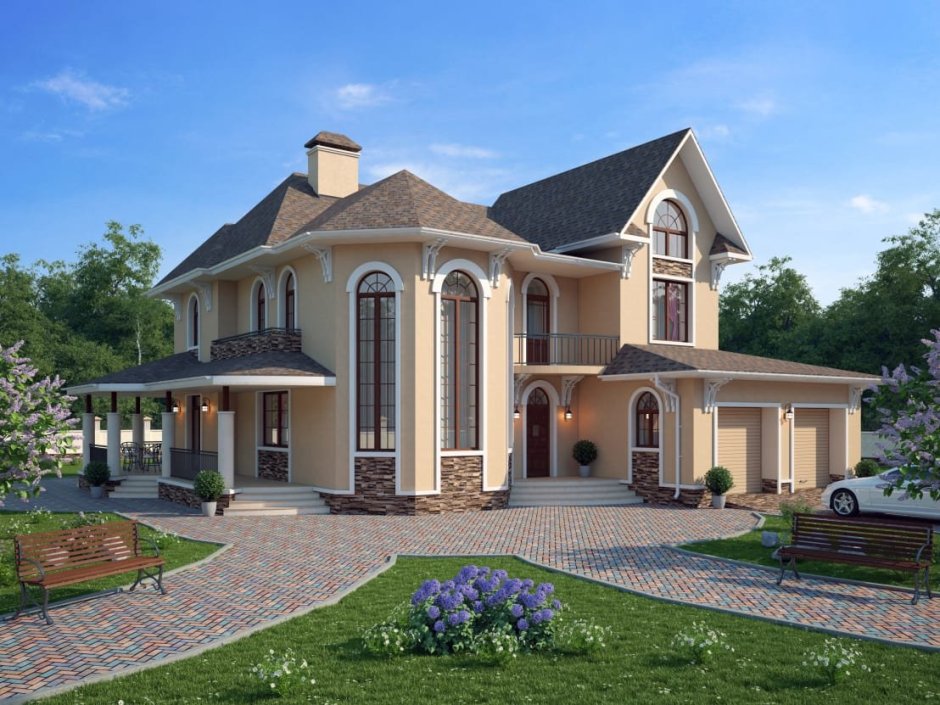 Коттедж с круглым эркером