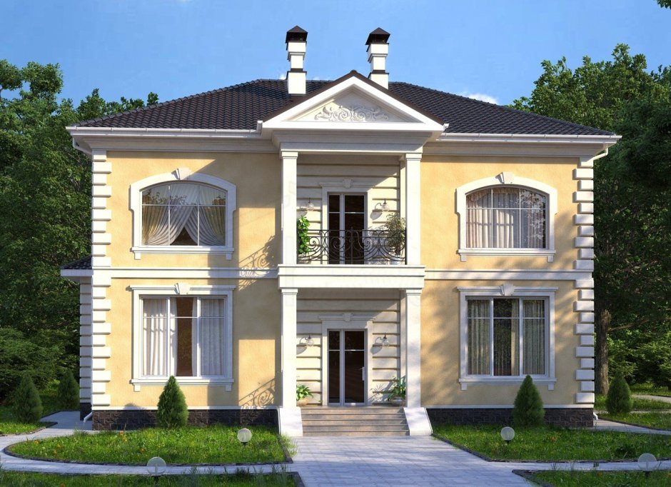 Красивые двухэтажные коттеджи