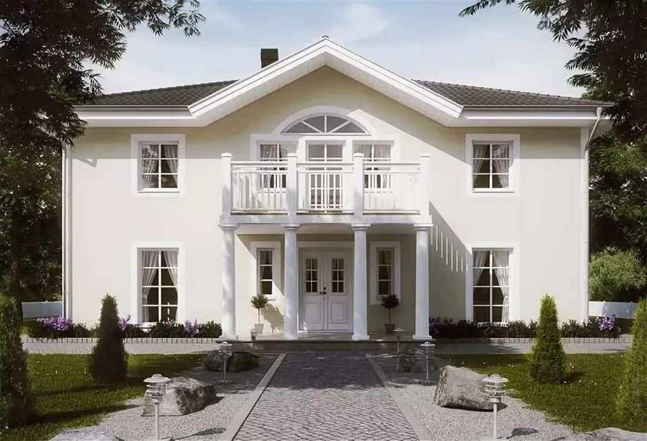 Двухэтажный особняк в стиле Ампир в Москве