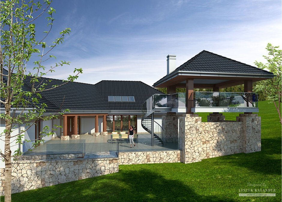 Дом на склоне с террасой