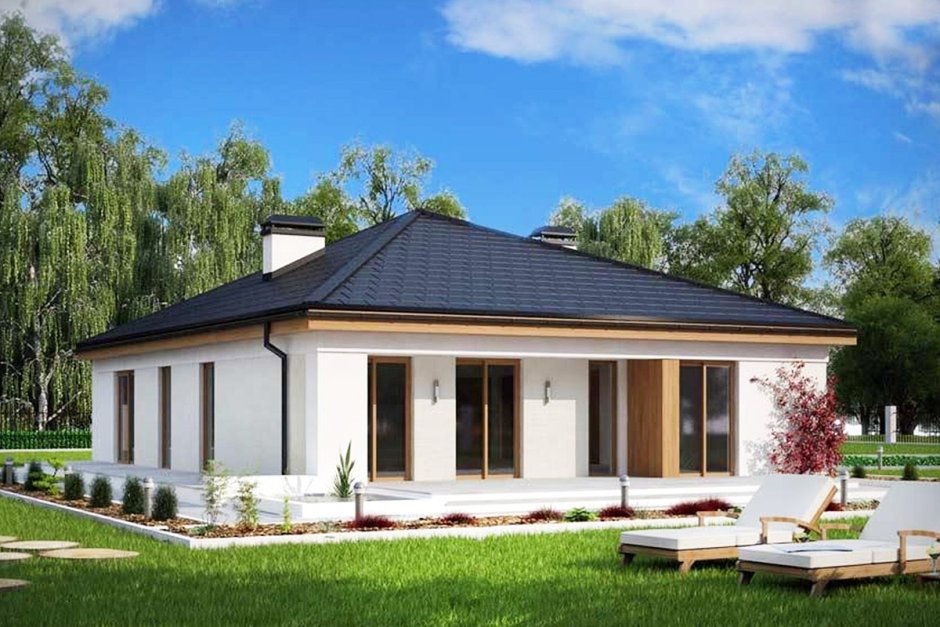 Одноэтажные дома на высоком фундаменте