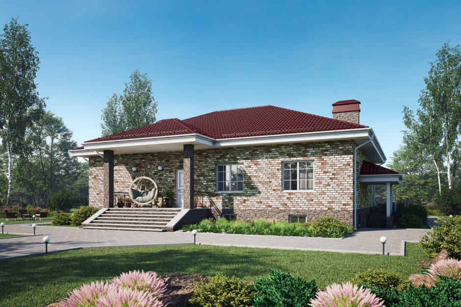 Одноэтажные коттеджи с цоколем