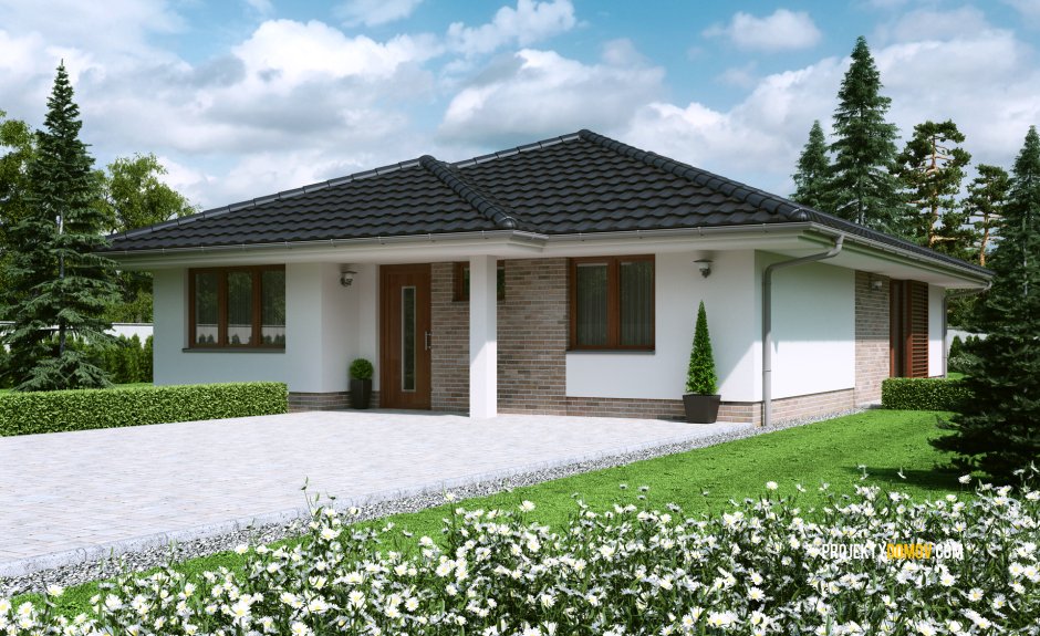 Проект z10 одноэтажный дом с террасой