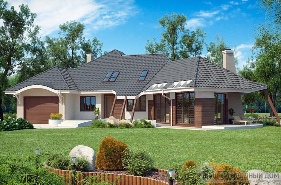 Дом 200 кв м одноэтажный с гаражом