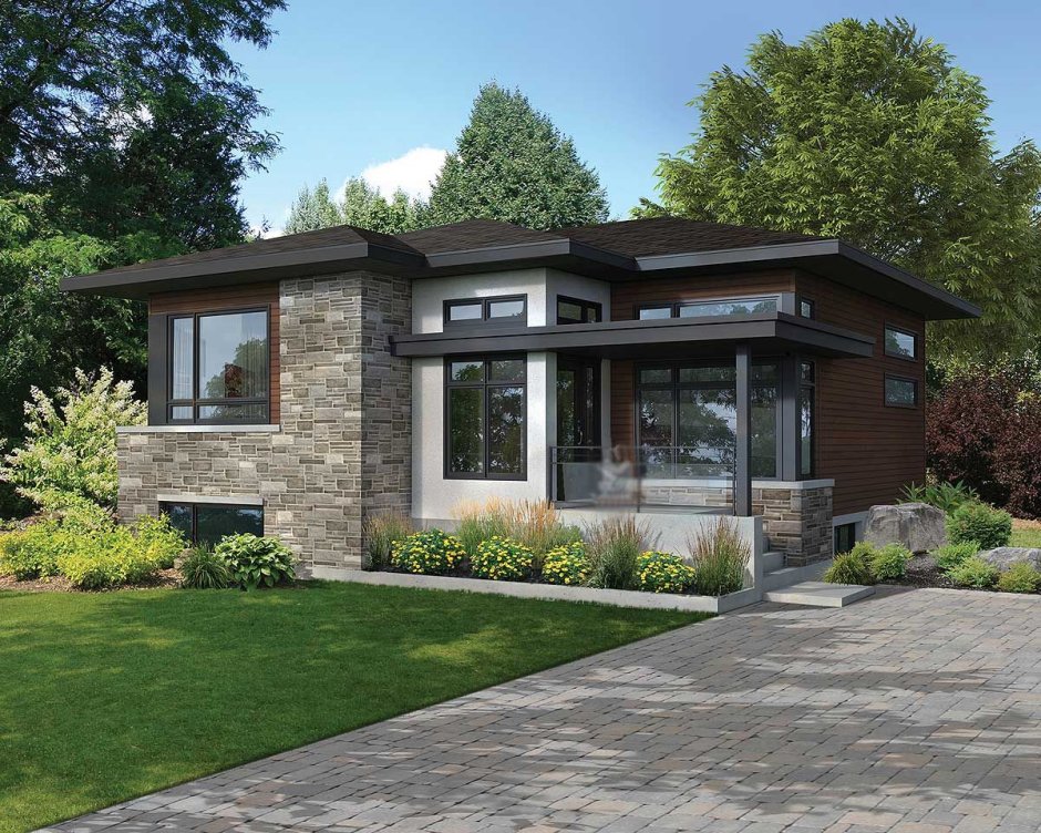 Современный одноэтажный дом