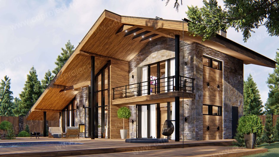 Шале хайтек стиль экстерьер