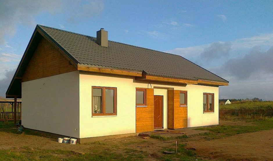 Реальные дома с двускатной крышей