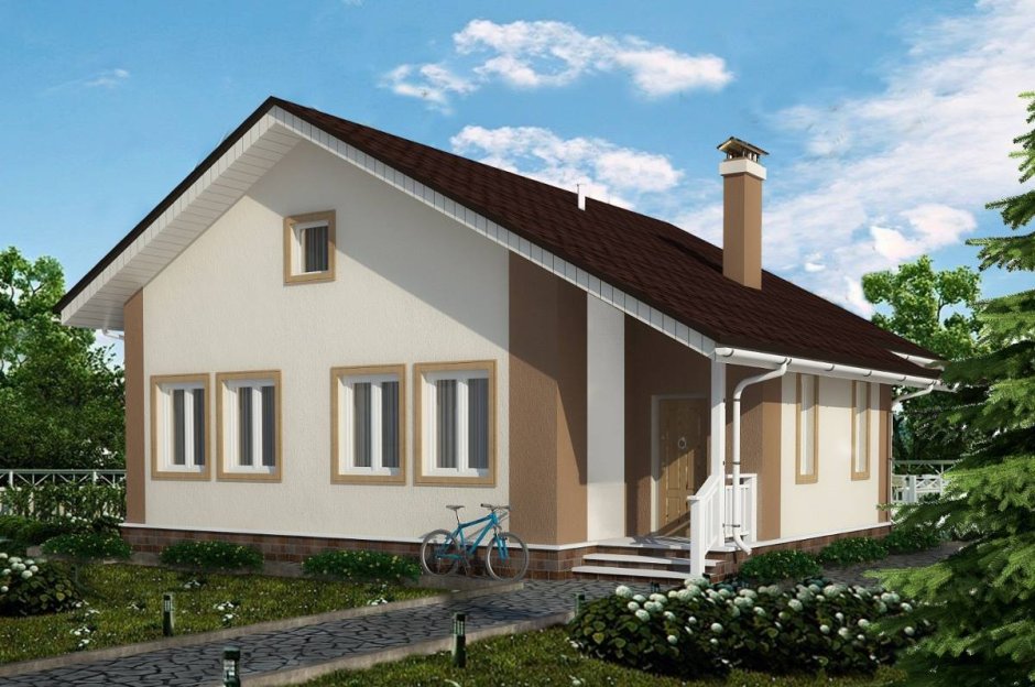 Одноэтажные дома с двухскатной крышей