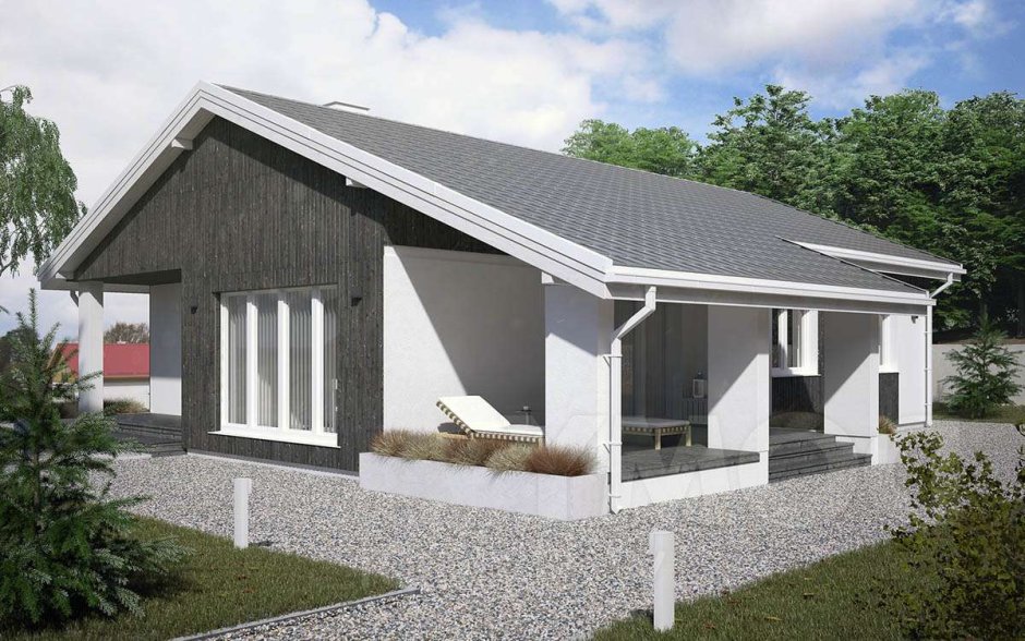 Одно этажный дом из газаблока